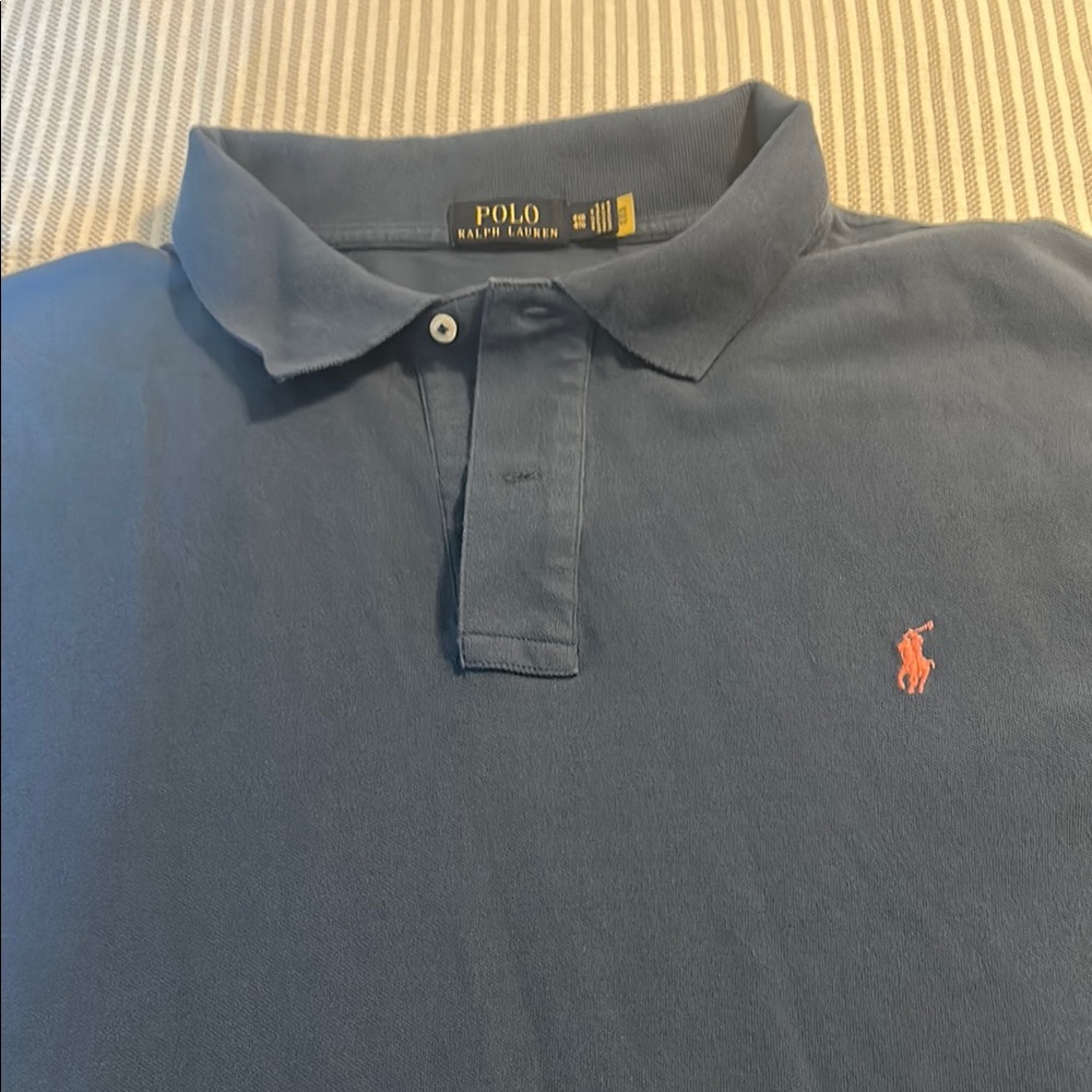 Like New Mens Polo Ralph Lauren Blue 100% Cotton Mesh Short-Sleeve 4XB XXXXL